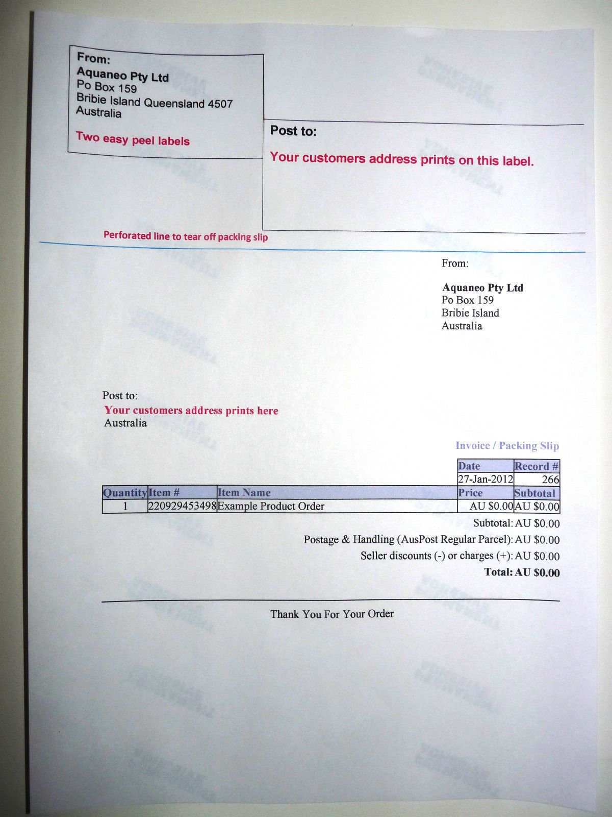 100 ebay integrated a4 post printing address label packing slip ebay packing slip
