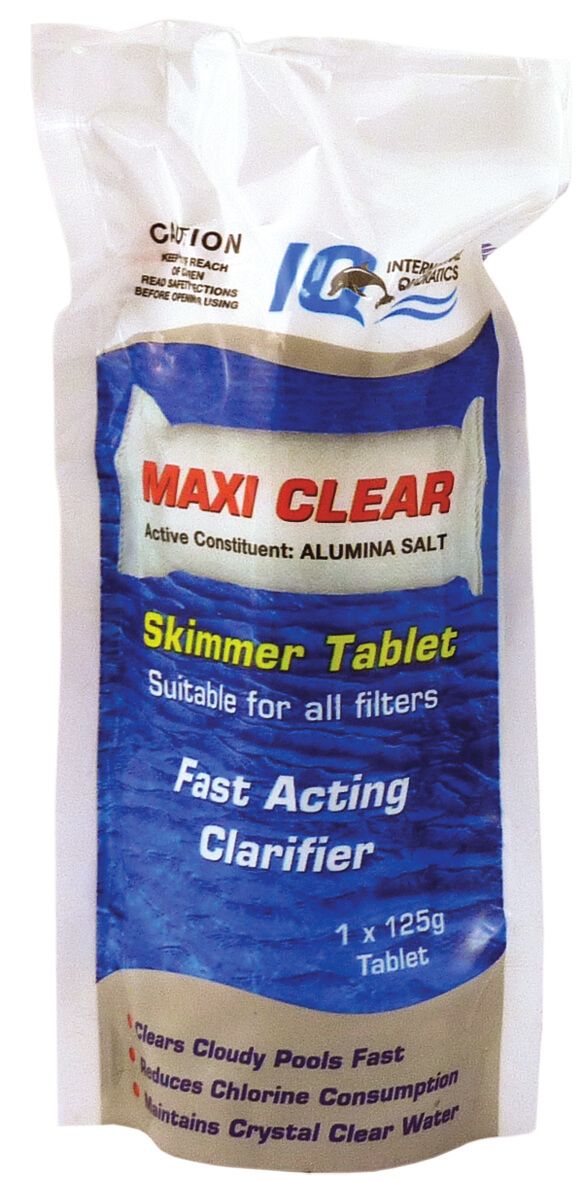 IQ Maxi Clear 125g Clarifier Tablet - Fast Acting Pool Clarifier 