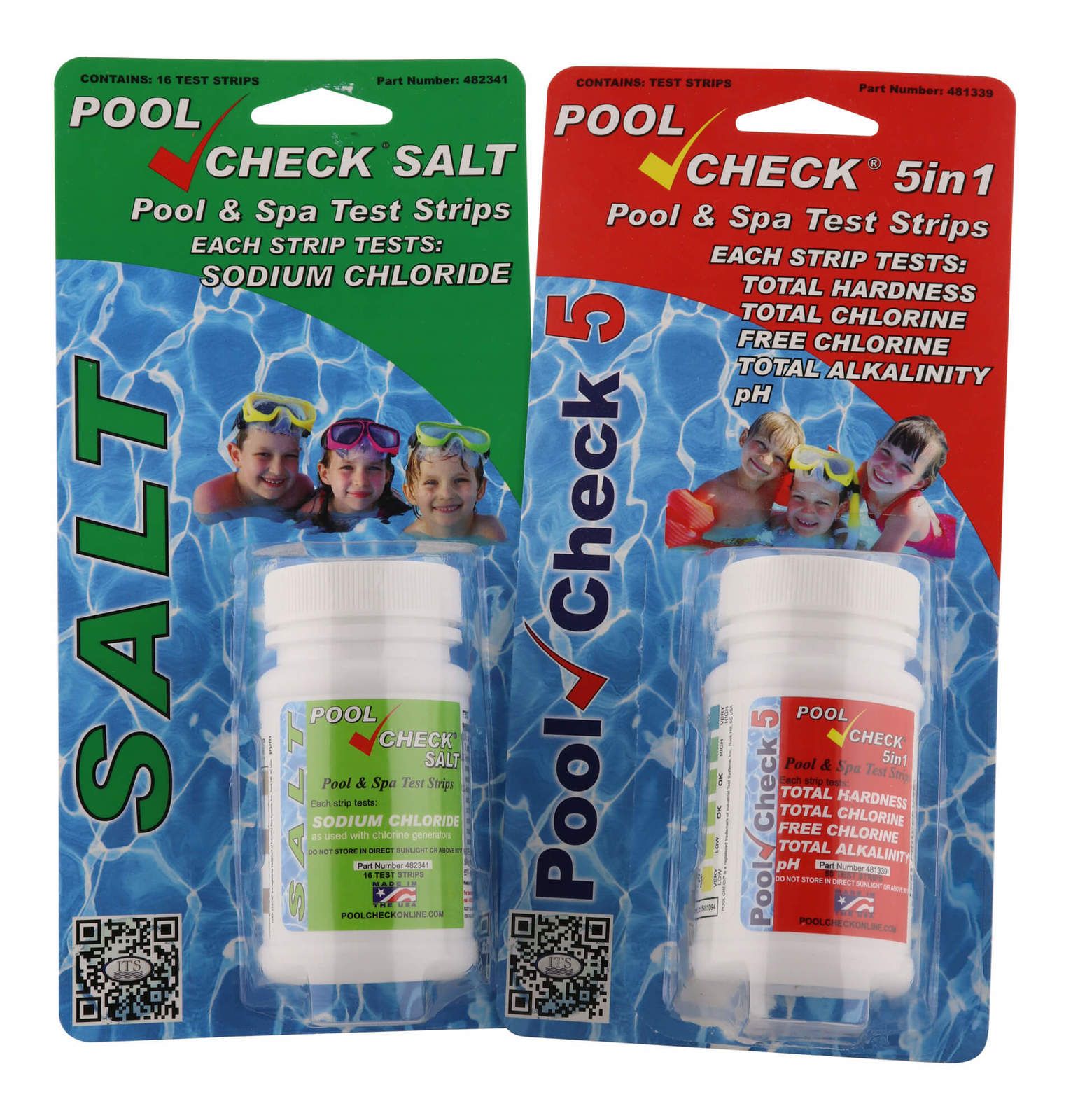 Pool Test Strip Kit - Pool Check 5 in 1 and Pool Check Salt Level Test Strips 