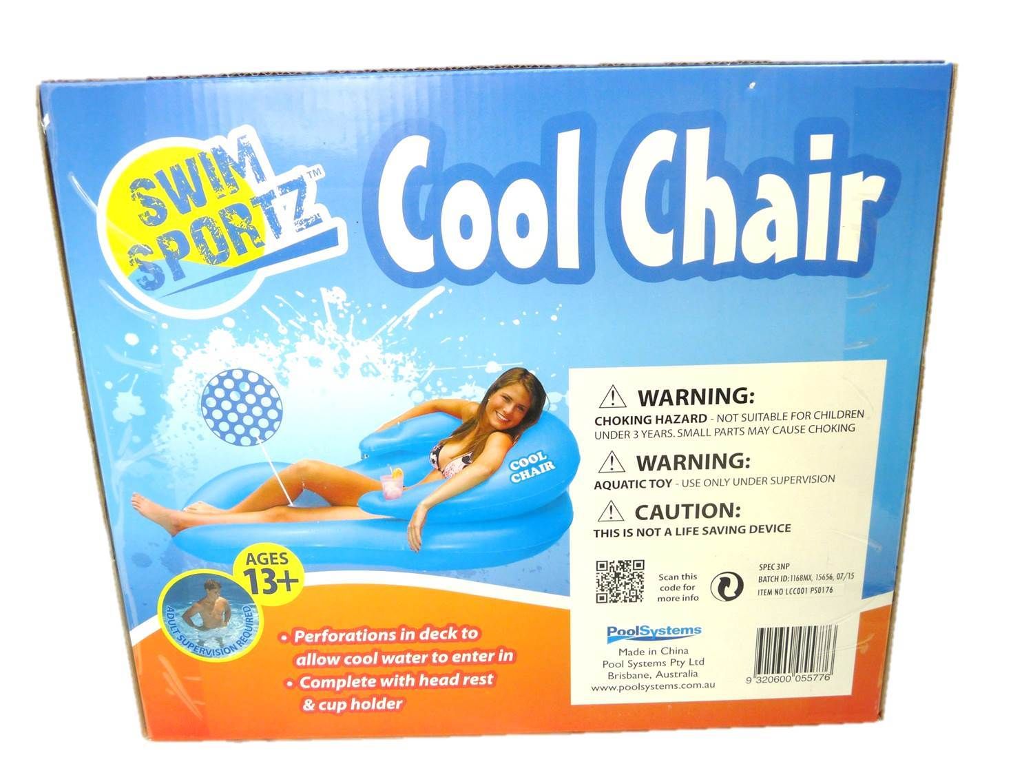 Details About Swimsportz Cool Chair Swimming Pool Lilo Chair Float Toy With Drinks Holder
