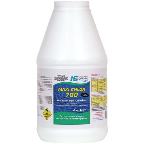 Maxi Chlor 700 Calcium Hypochlorite Non-Stabilised High Quality Granular Pool Chlorine 4 kg