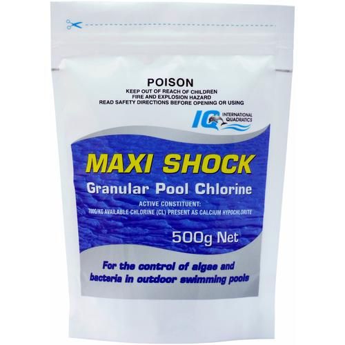 Maxi Shock 500g Calcium Hypochlorite Pool Chlorine Shock Treatment