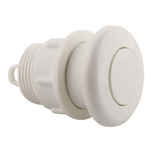 Splash Spa & Pool Air Switch Button Standard 46mm Top Dia White with Locking Nut