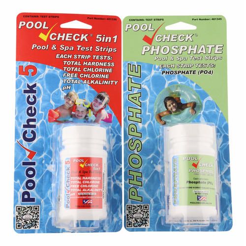Pool Test Kit - Pool Check 5 in 1 and Pool Check Phosphate Water Test Strips
