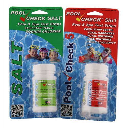Pool Test Strip Kit - Pool Check 5 in 1 and Pool Check Salt Level Test Strips 