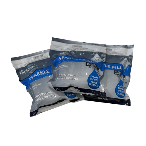 Pool Water Clarifier Lo Chlor Sparkle Pill Tablet 125g x 3 Pack