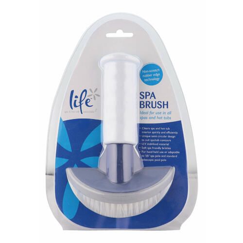 Life Spa Brush Hot Tub Brush - Semi Circular Design With Non Scratch Rubber Edge