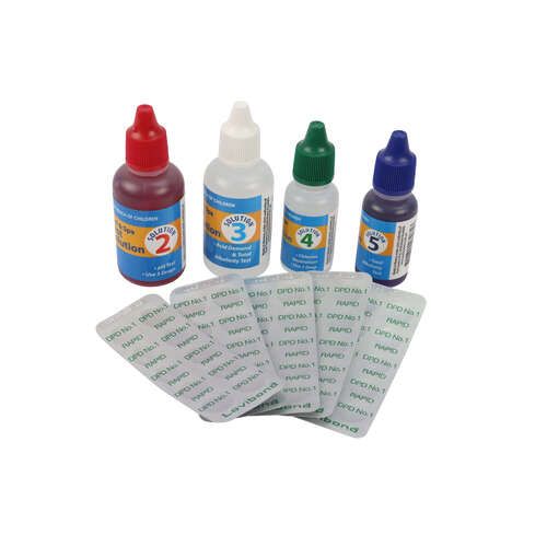 4in1 Aussie Gold Pool Test Kit Refill - Solutions 2,3,4,5, & 50 DPD1 Tablets