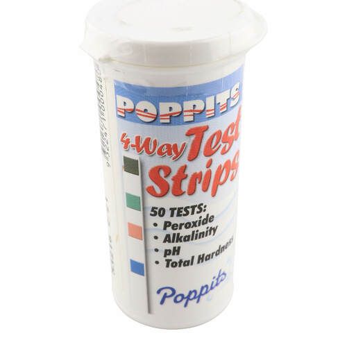 Spa Poppit Peroxsil 4 in 1 Pool & Spa Test Strips Peroxide PH Alkalinity TH Test